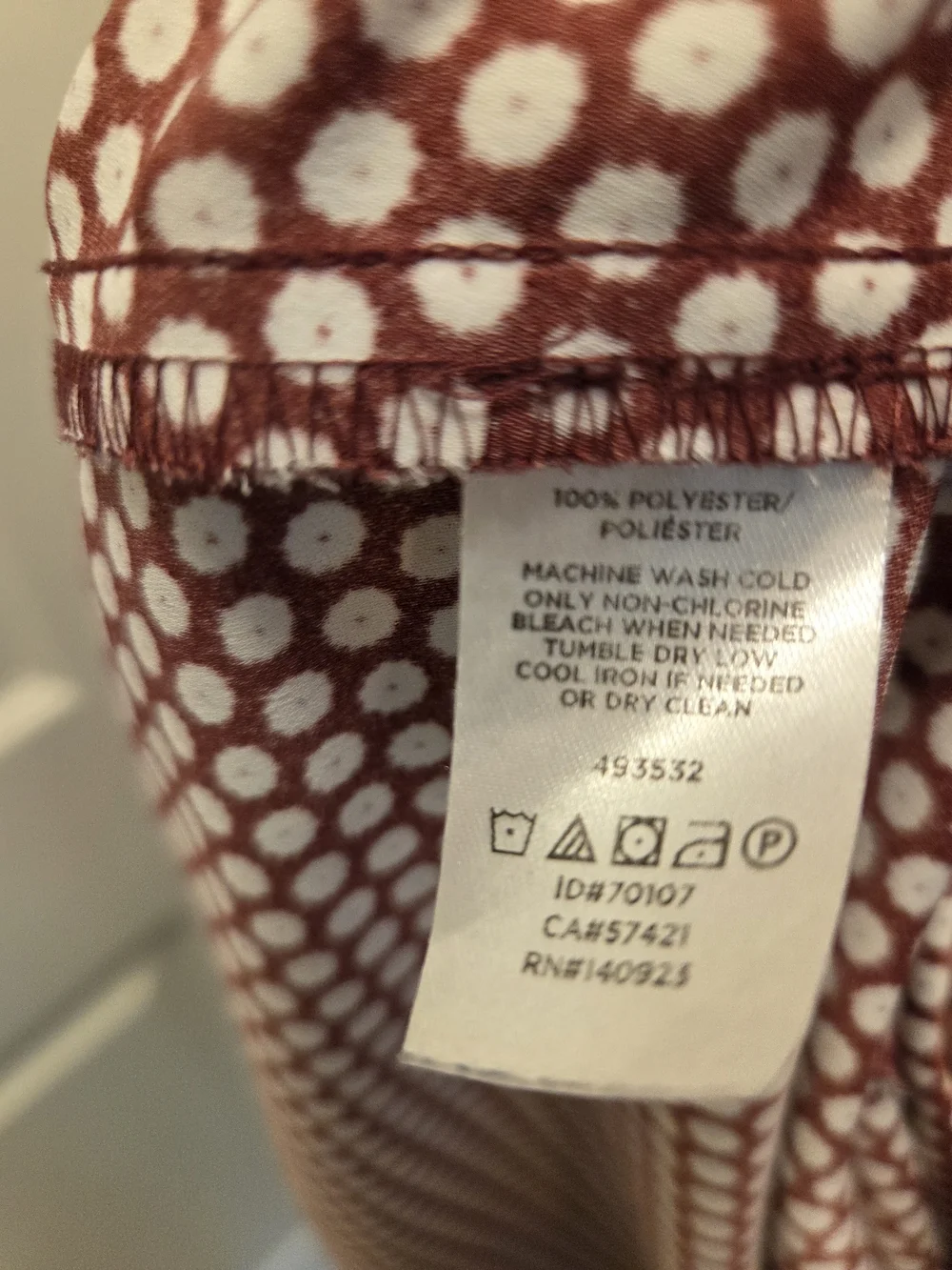 Ann Taylor Burgundy and White Polka-Dot Wrap-Style Midi Dress - Picture 5 of 5